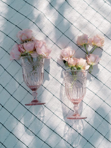 Pink Flower Wine Glass