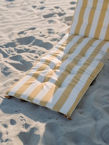 Reclining Beach Chair - Mustard Stripe